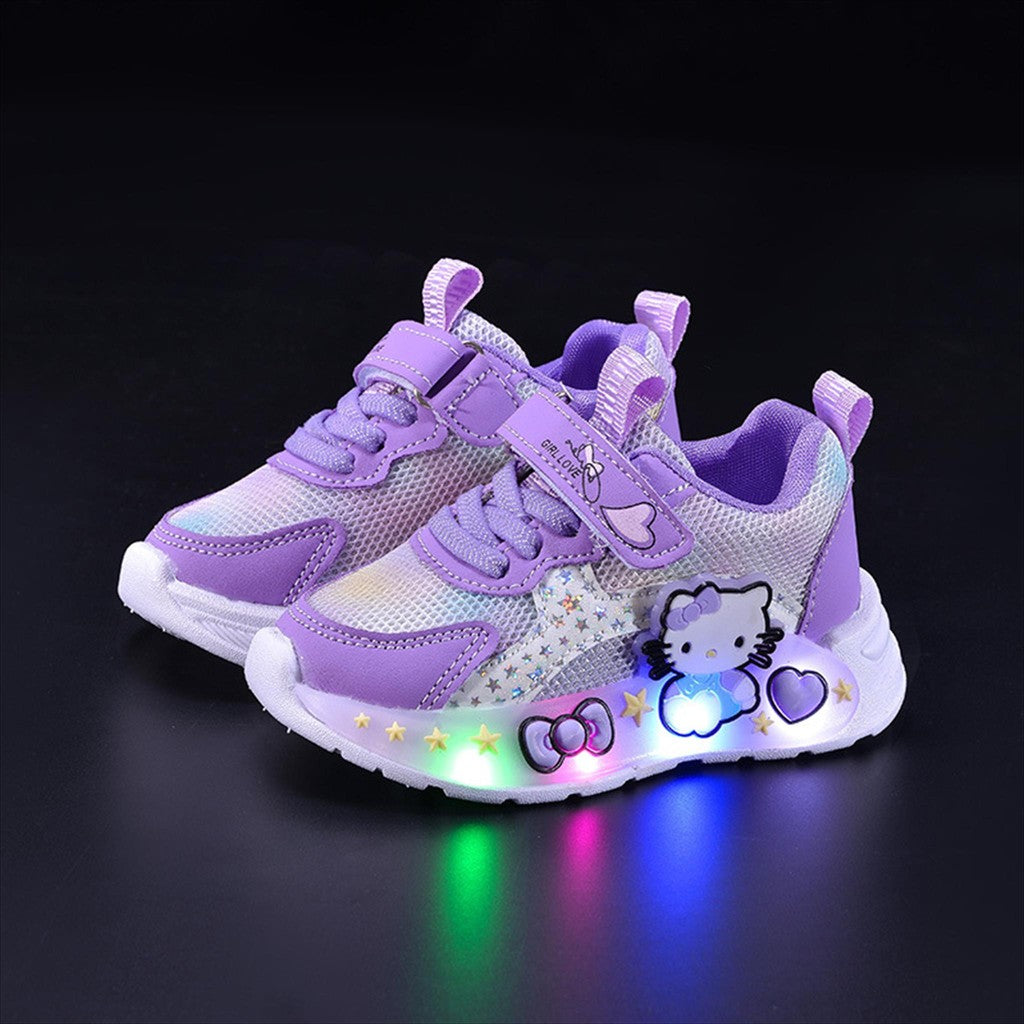 Sepatu HELLO KITTY NAVA Sepatu LED Anak Perempuan Import 21-30 Usia 1-5 Tahun