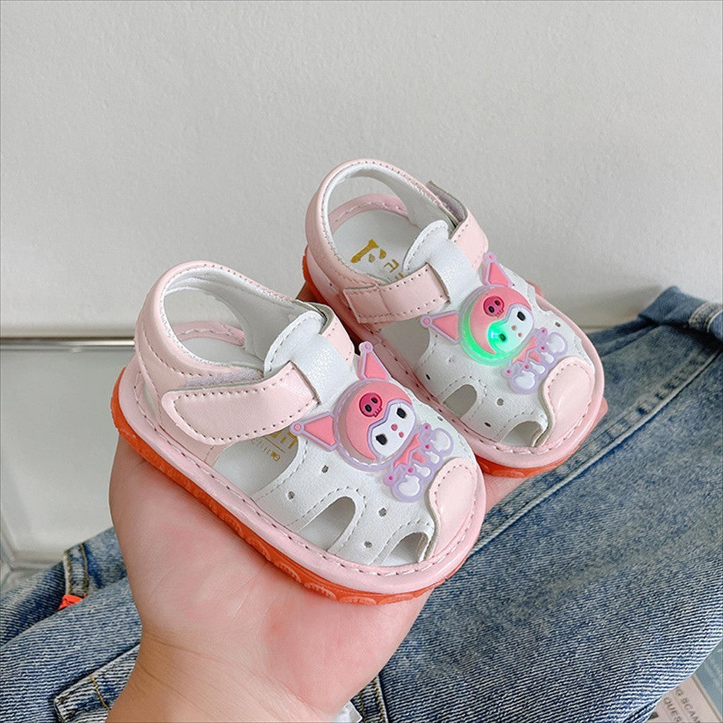 Sandal Bayi LED Dan Bisa Bunyi KUROMI Sandal Anak Perempuan Import 15-20 Usia 6bulan-1tahun
