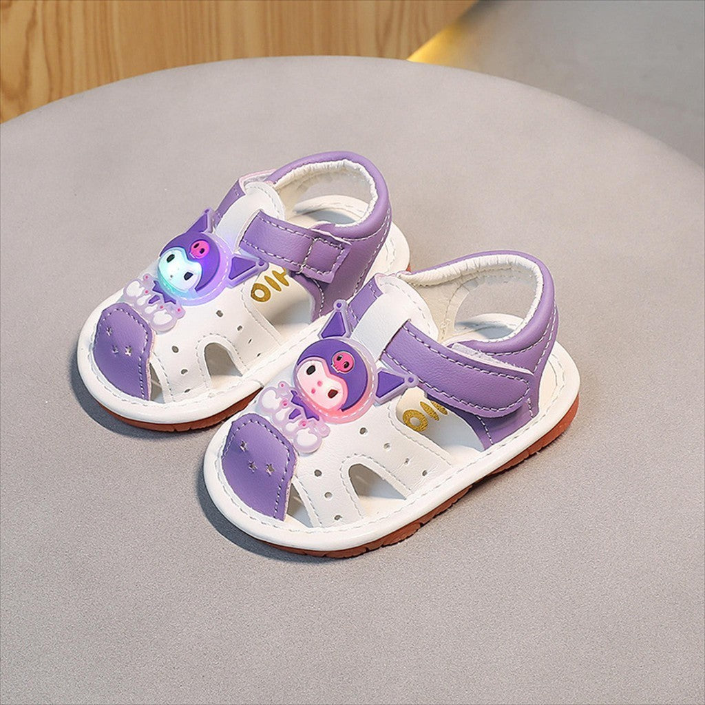 Sandal Bayi LED Dan Bisa Bunyi KUROMI Sandal Anak Perempuan Import 15-20 Usia 6bulan-1tahun