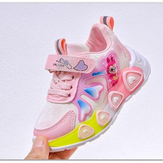 Sepatu LABUBU LAND Sepatu LED Anak Perempuan Import 21-30 Usia 1-5Tahun