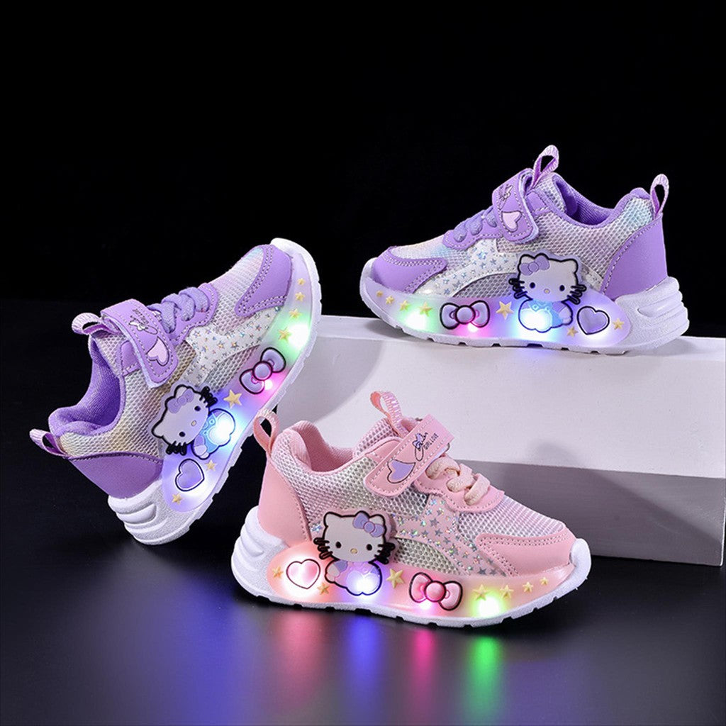 Sepatu HELLO KITTY NAVA Sepatu LED Anak Perempuan Import 21-30 Usia 1-5 Tahun
