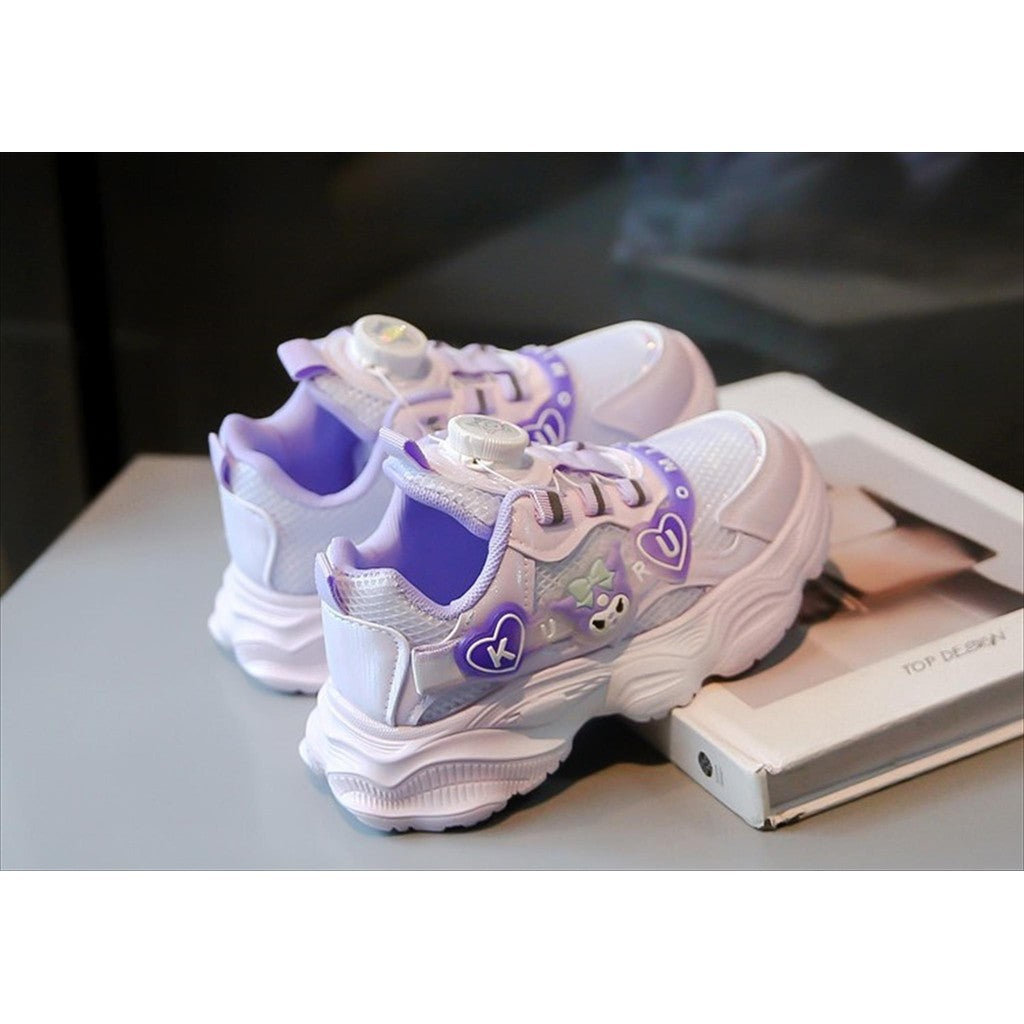 Super Junior [COD] Sepatu KUROMI KYURU Sepatu LED Anak Perempuan Import 26-37 Usia 2-10 Tahun