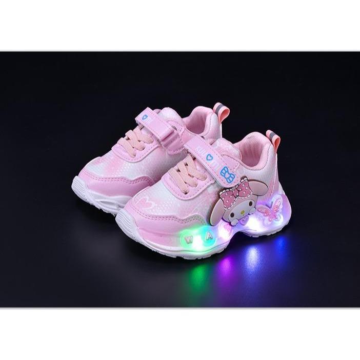 Sepatu Melody Wonder Sepatu Anak Perempuan LED Import 21-30 Usia 1-5 Tahun