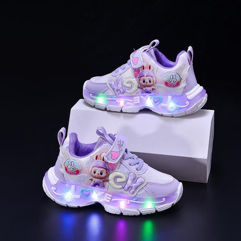 Sepatu LABUBU LOVE Sepatu LED Anak Perempuan Import 21-30 Usia 1-5 Tahun