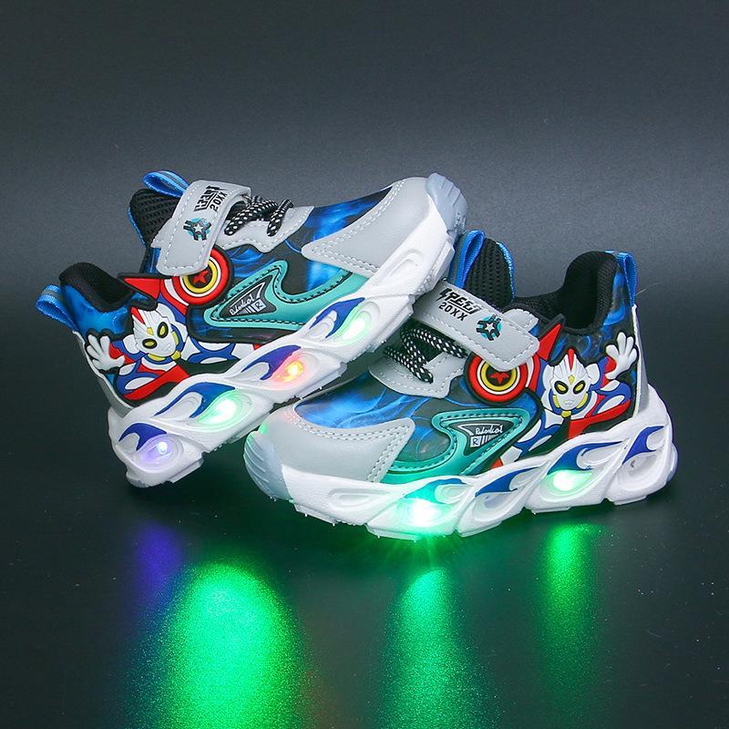 Sepatu ULTRASEVEN Sepatu LED Anak Laki-laki Import 21-30 Usia 1-5 Tahun