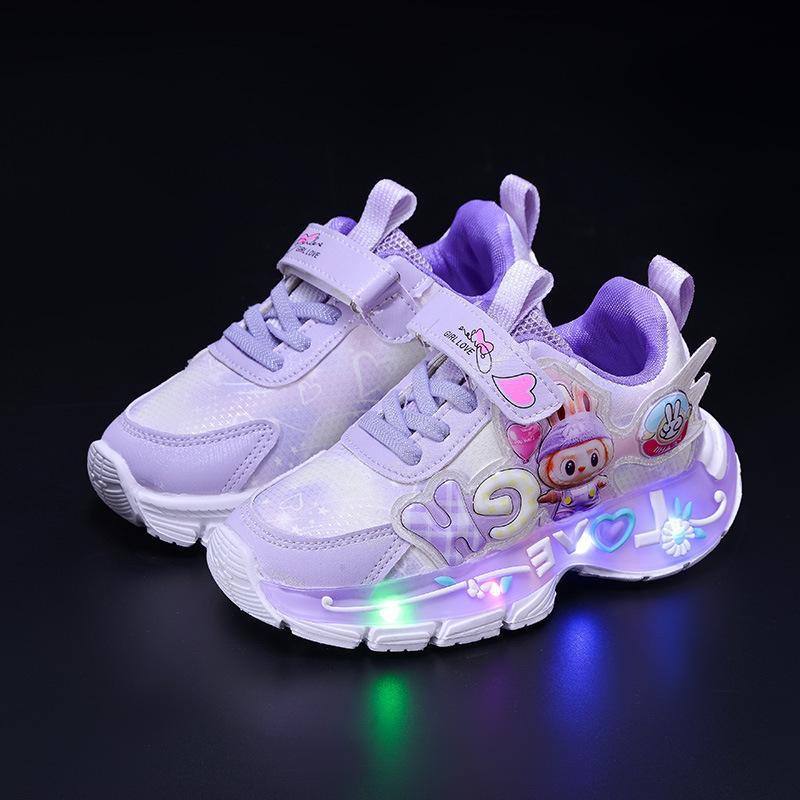 Sepatu LABUBU LOVE Sepatu LED Anak Perempuan Import 21-30 Usia 1-5 Tahun