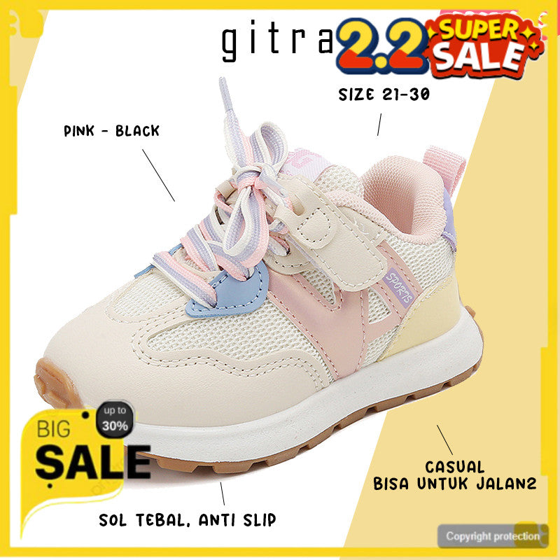 Sepatu GITRA Sepatu Anak Laki-laki Dan Perempuan Size 21-30 Usia 1-5 Tahun