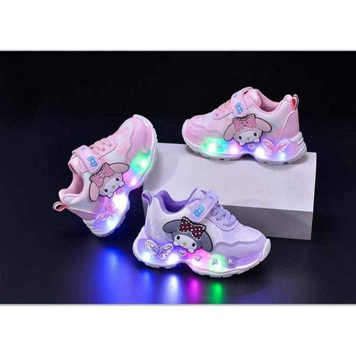 Sepatu Melody Wonder Sepatu Anak Perempuan LED Import 21-30 Usia 1-5 Tahun