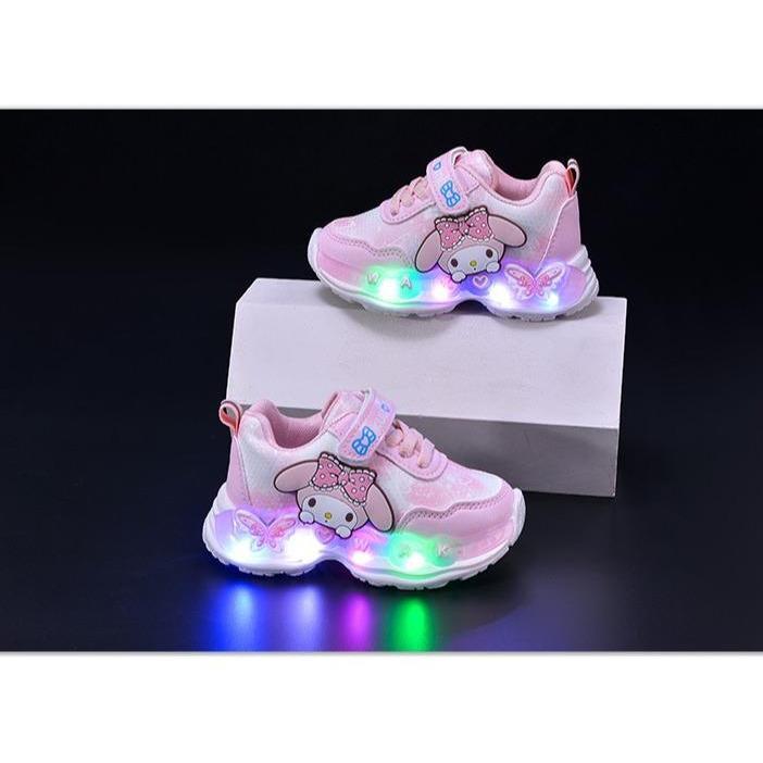 Sepatu Melody Wonder Sepatu Anak Perempuan LED Import 21-30 Usia 1-5 Tahun