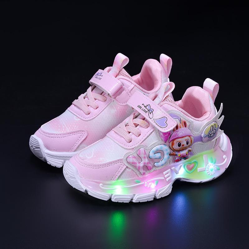 Sepatu LABUBU LOVE Sepatu LED Anak Perempuan Import 21-30 Usia 1-5 Tahun