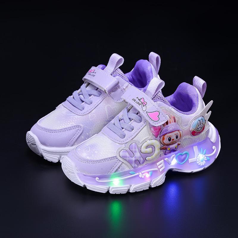 Sepatu LABUBU LOVE Sepatu LED Anak Perempuan Import 21-30 Usia 1-5 Tahun